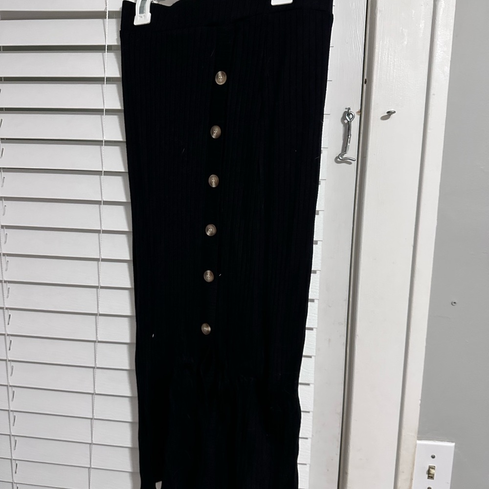 Paper Crane Black midi Skirt